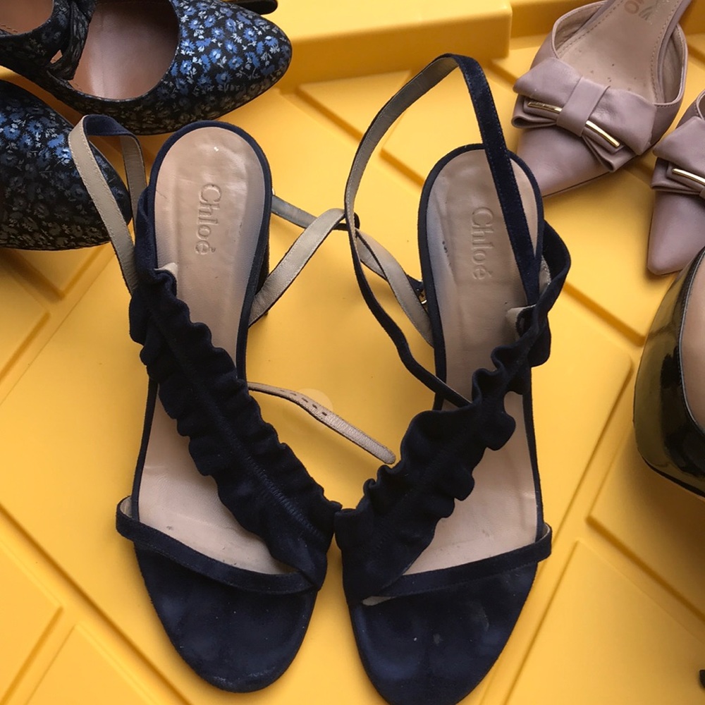 Chloé suede navy sandals
